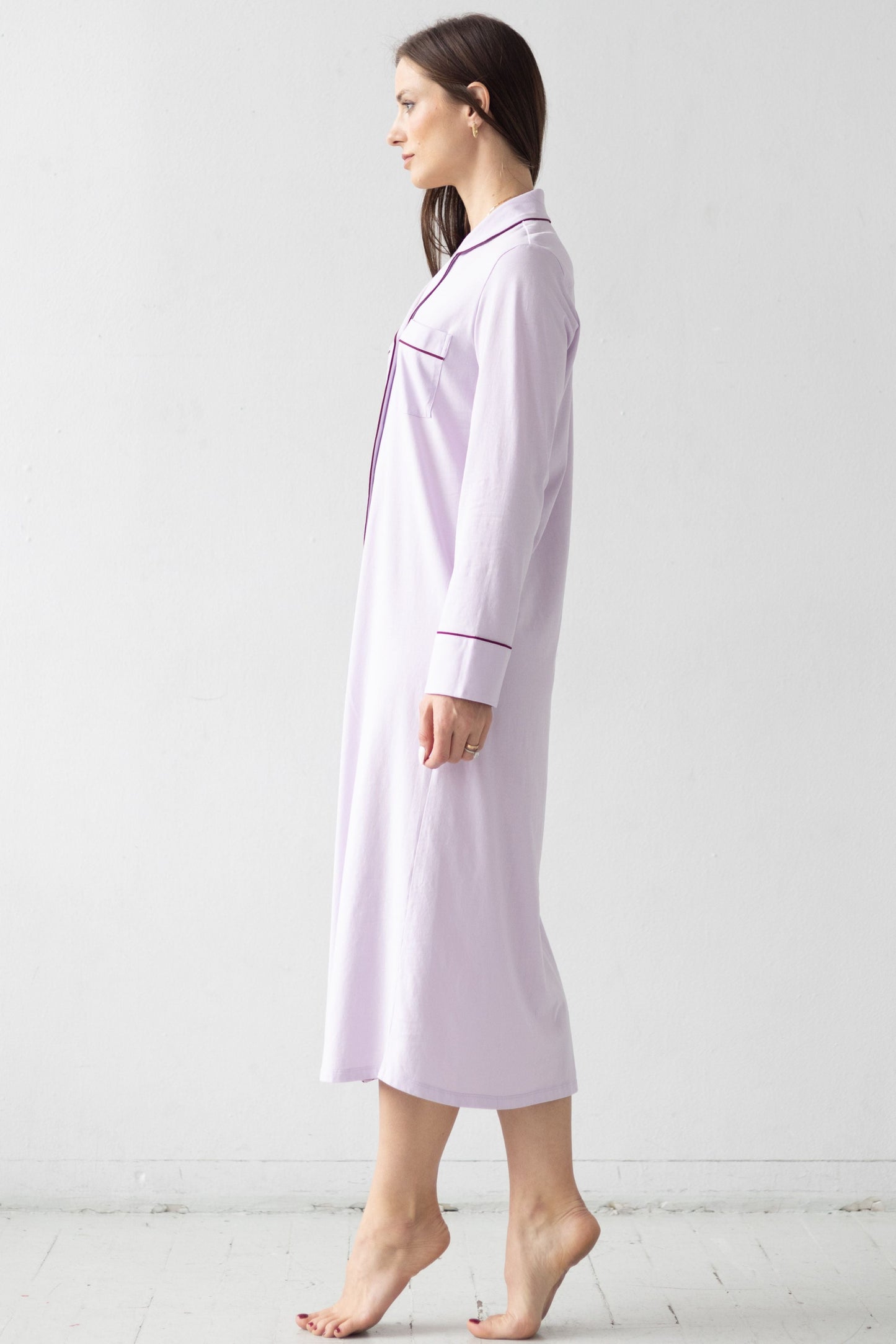 Long Sleep Shirt in Pima Cotton