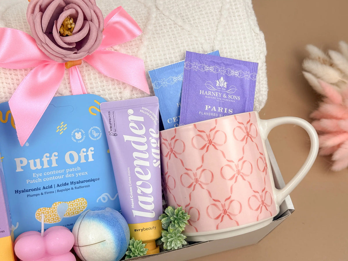 Self Care Gifts for Her – Luxury Lavender Spa & Blanket Set