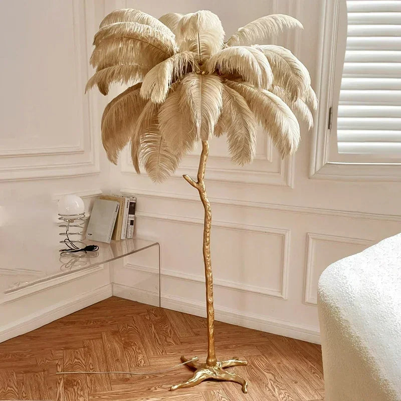 Luxury Ostrich Feather Led Floor Lamp | 3CARATS