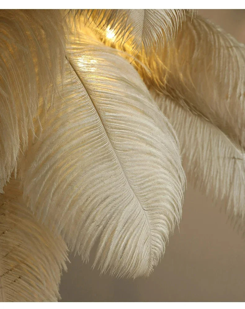 Luxury Ostrich Feather Led Floor Lamp | 3CARATS
