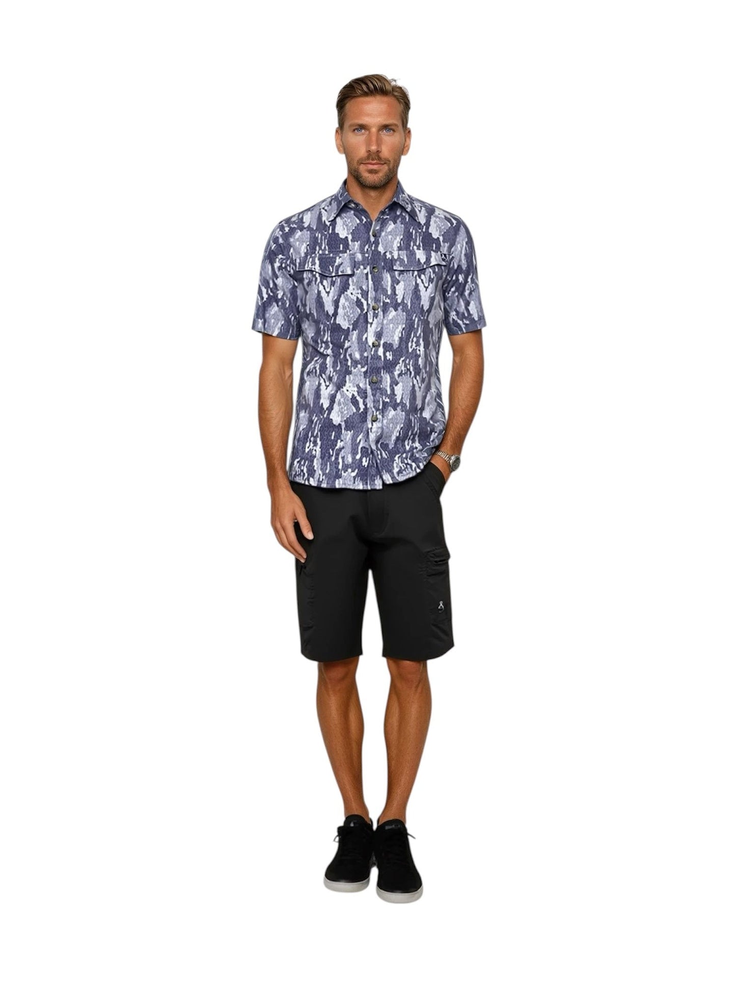 Men's Geo Camo UV Vented Solar Outdoor Shirt
