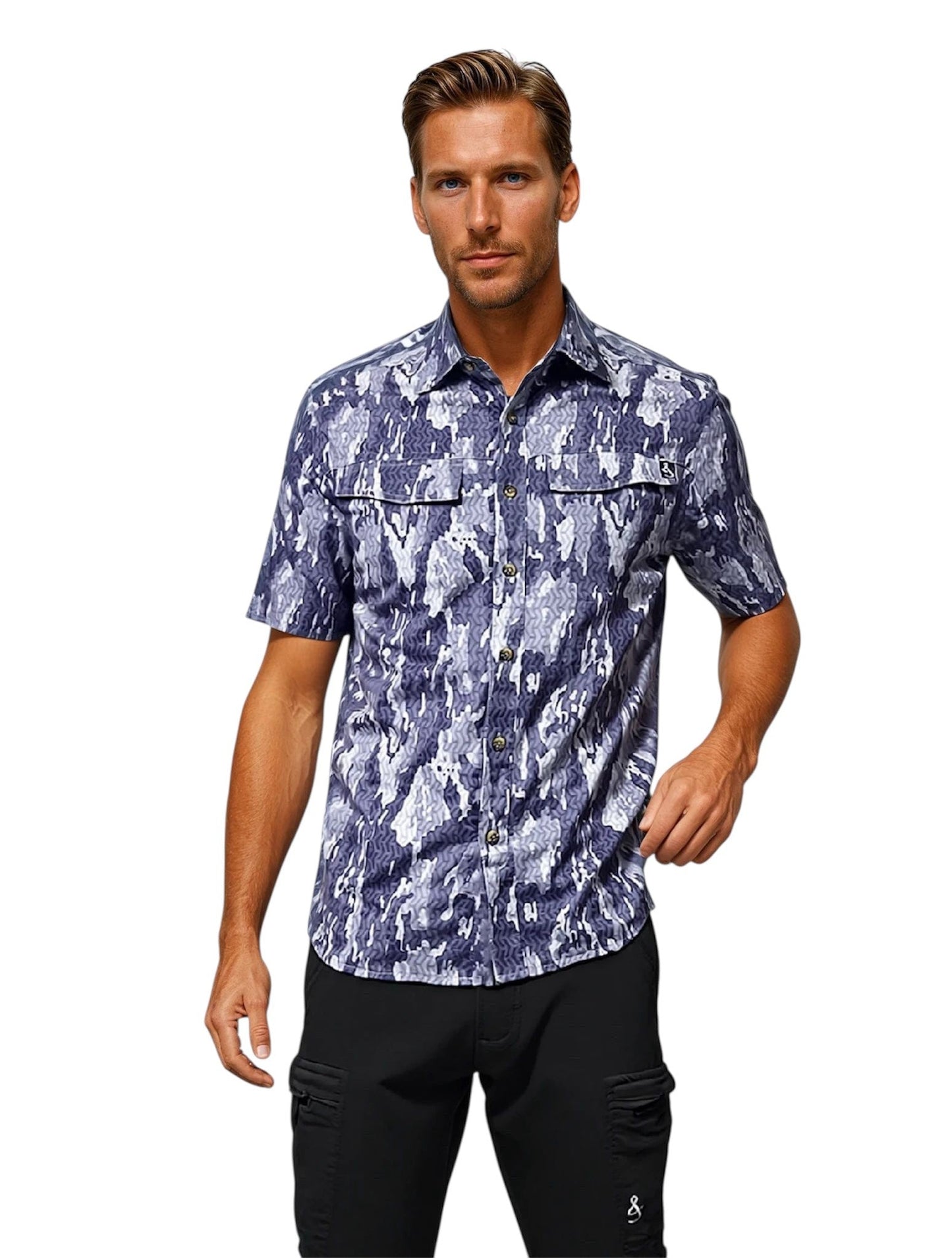 Men's Geo Camo UV Vented Solar Outdoor Shirt