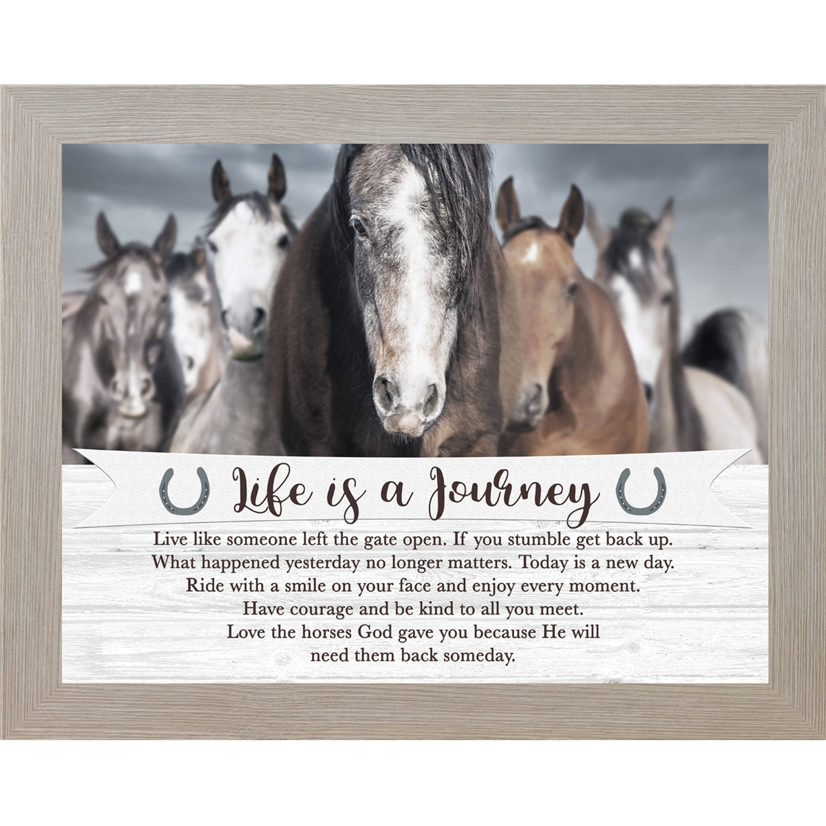 Life is a Journey Wall Art – Horse Herd Inspirational Equestrian Quote Decor (SSW6)
