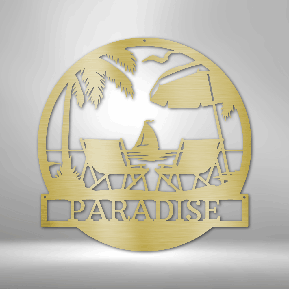 Beach Paradise Personalized Gifts - Custom Metal Sign