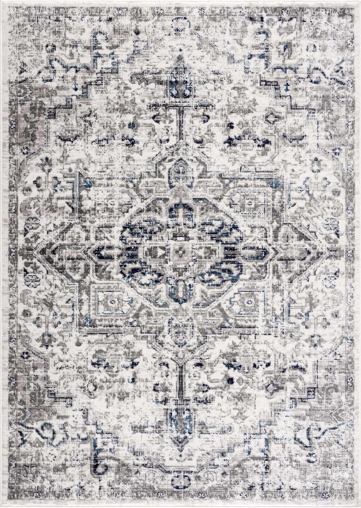 Buenaventura Cream & Navy Area Rug - Clearance