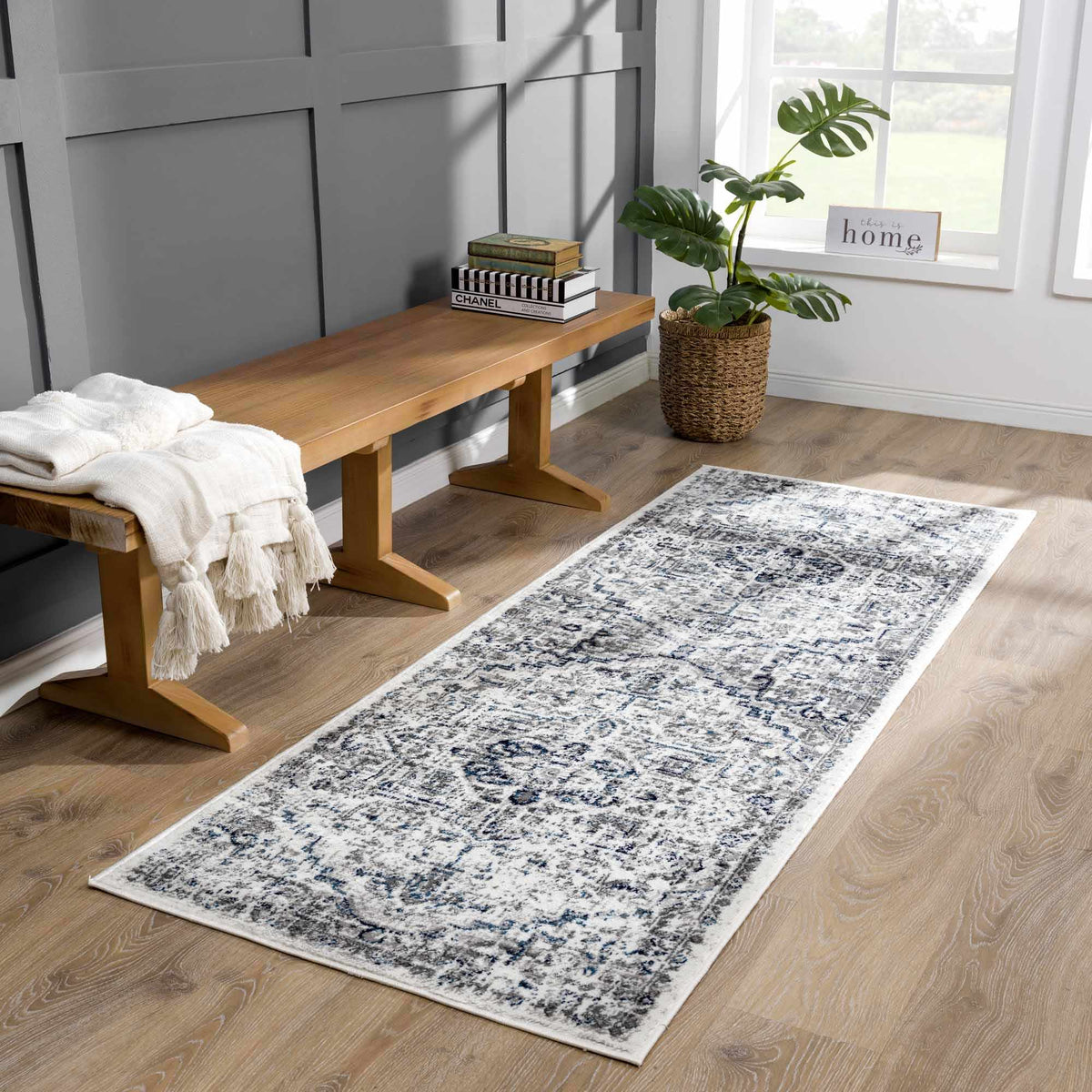 Buenaventura Cream & Navy Area Rug - Clearance