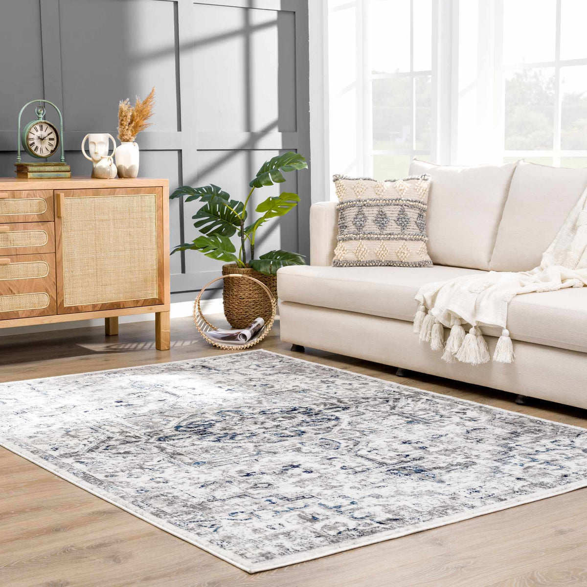 Buenaventura Cream & Navy Area Rug - Clearance