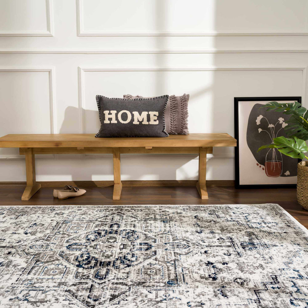 Buenaventura Cream & Navy Area Rug - Clearance