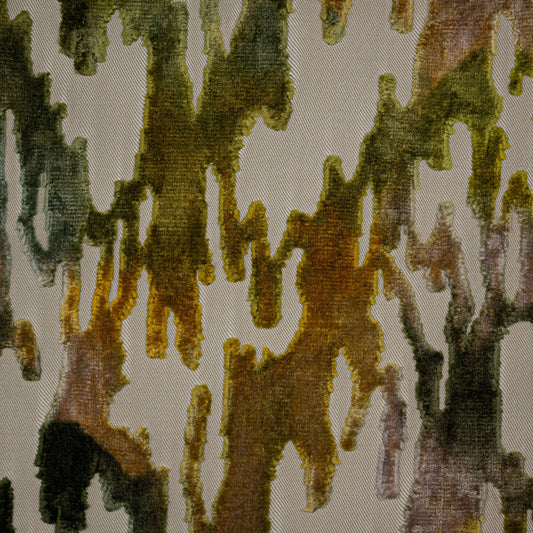 MONTEGO - PRINTED RAYON CUT VELVET JACQUARD DESIGN UPHOLSTERY FABRIC BY THE YARD