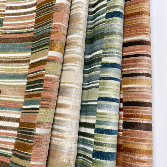 Madeira Geometric Cut Velvet Upholstery Fabric By The Yard