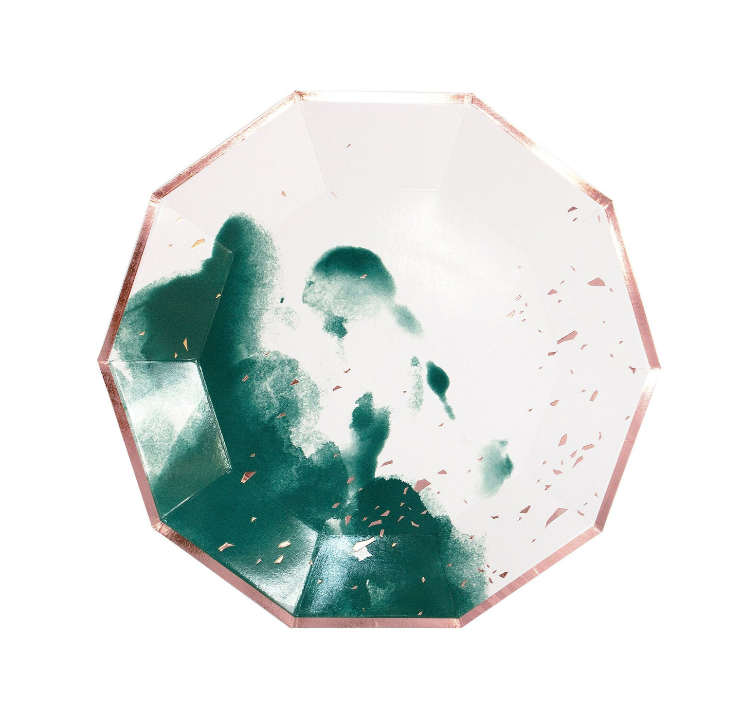 Manhattan - Dark Green Watercolor Premium Large Paper Plates