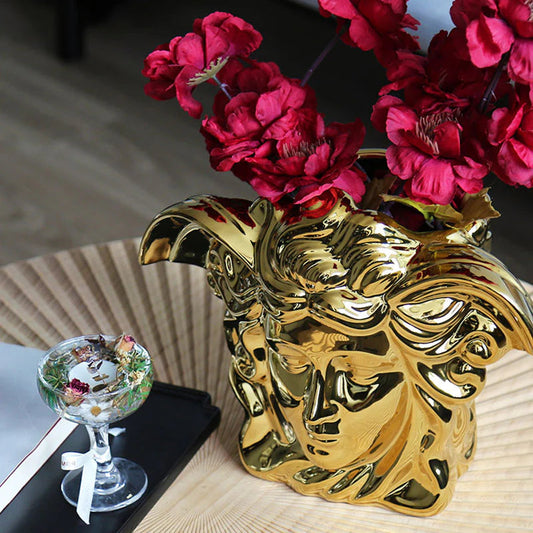 Medusa Luxe Electroplated Ceramic Vase