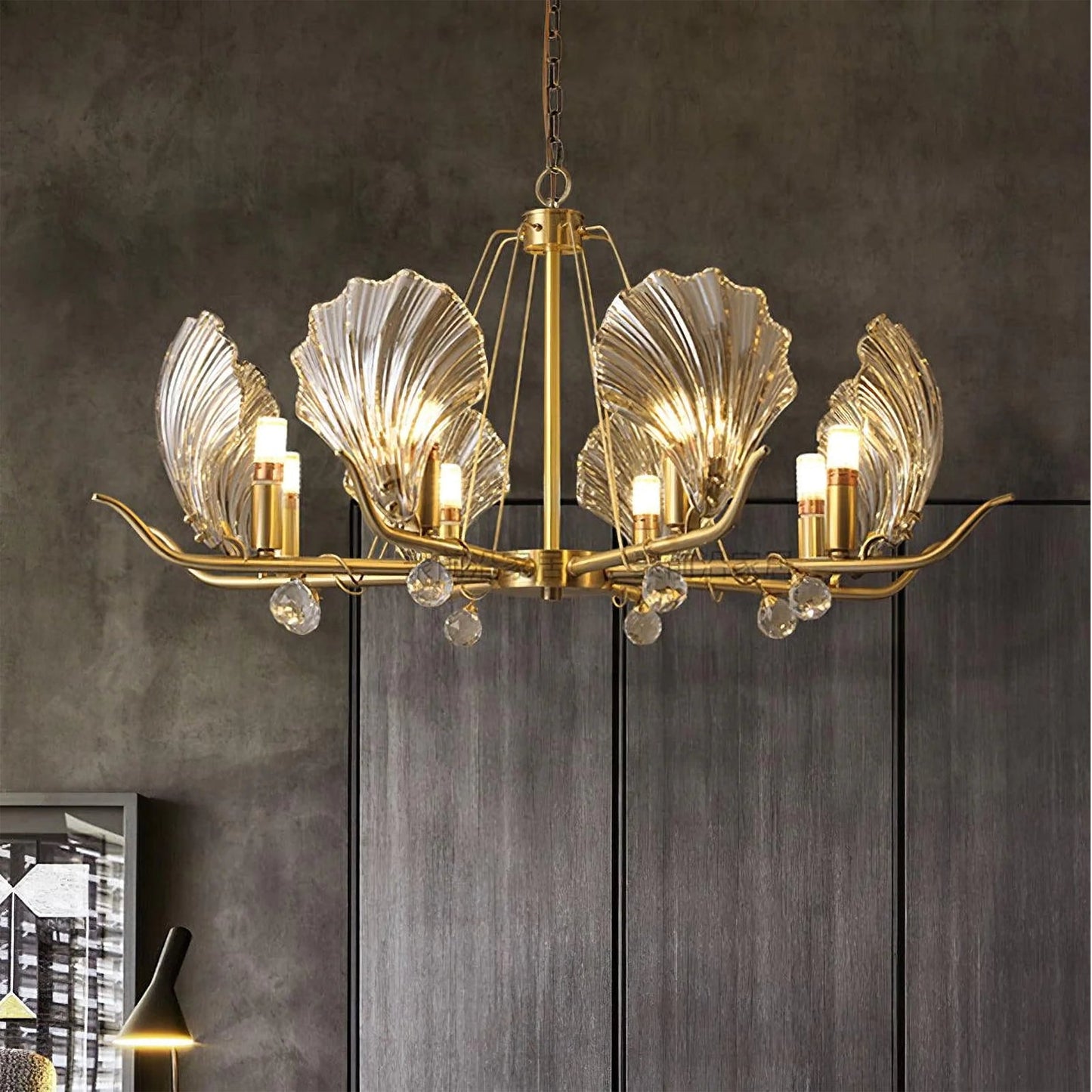 Modern Shell Glass Chandelier