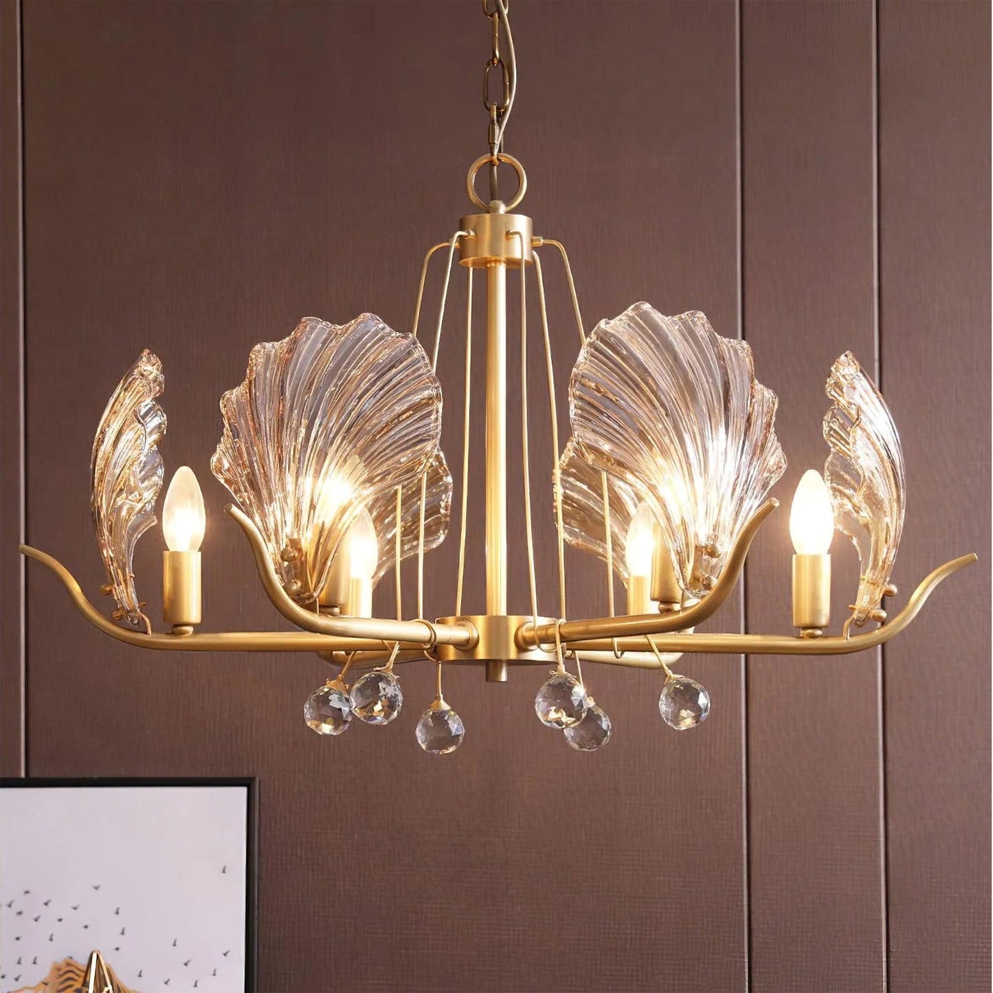 Modern Shell Glass Chandelier