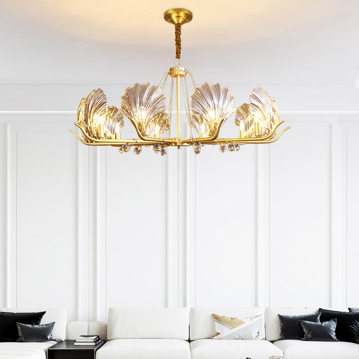 Modern Shell Glass Chandelier