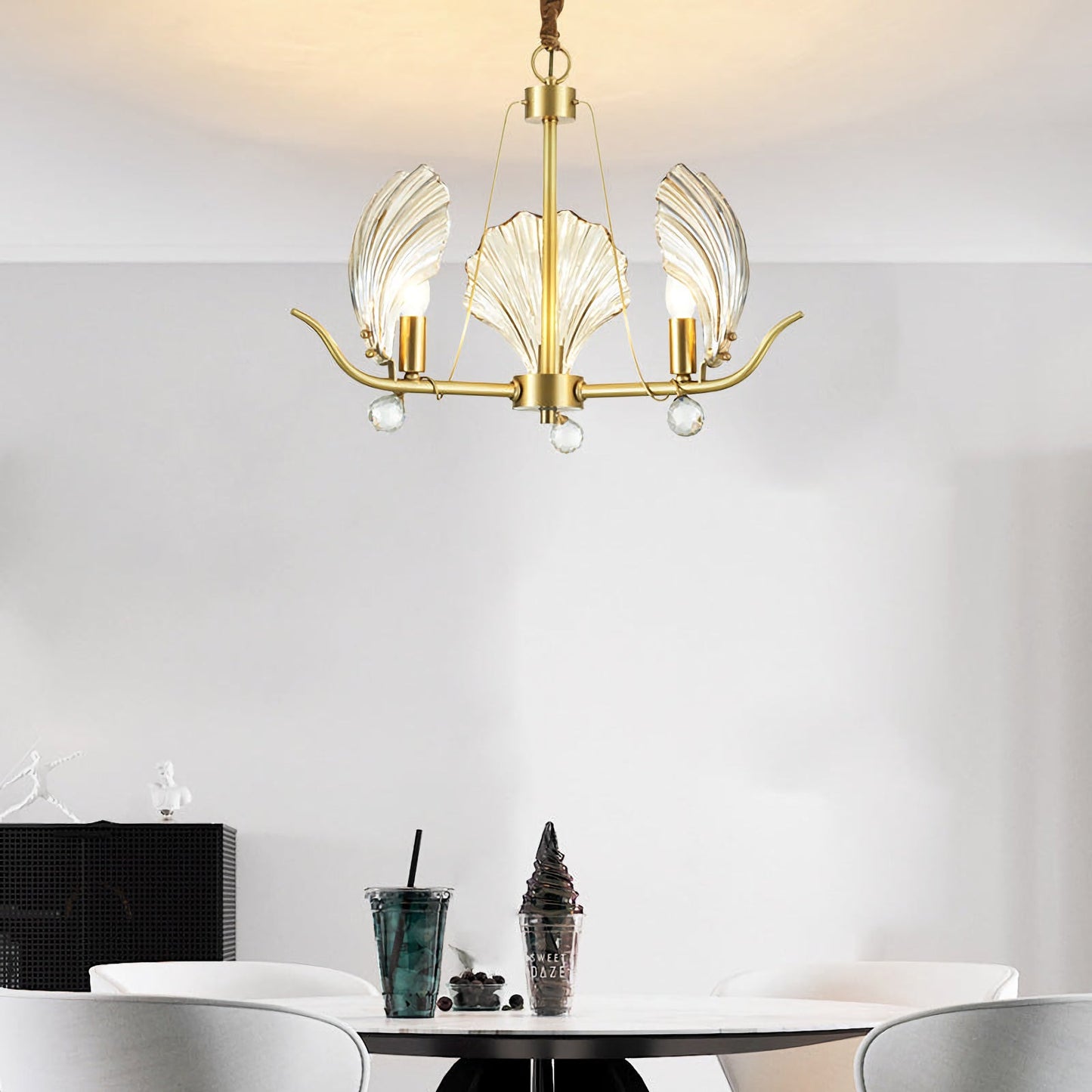 Modern Shell Glass Chandelier