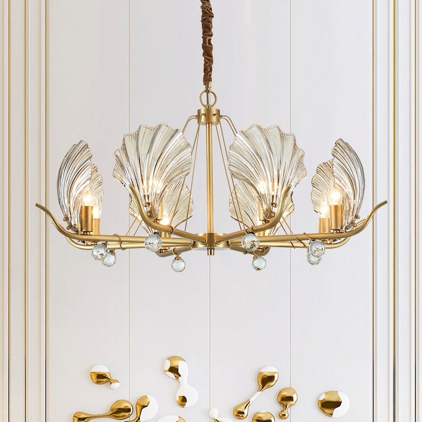 Modern Shell Glass Chandelier