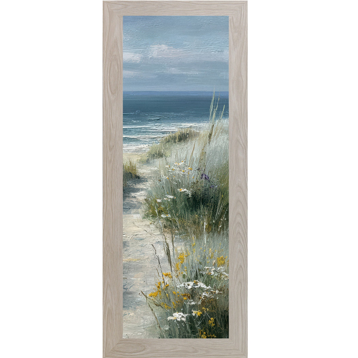Coastal Path Right Panel Wall Art – Beach Dune Narrow Portrait Scenic Decor (SB928)