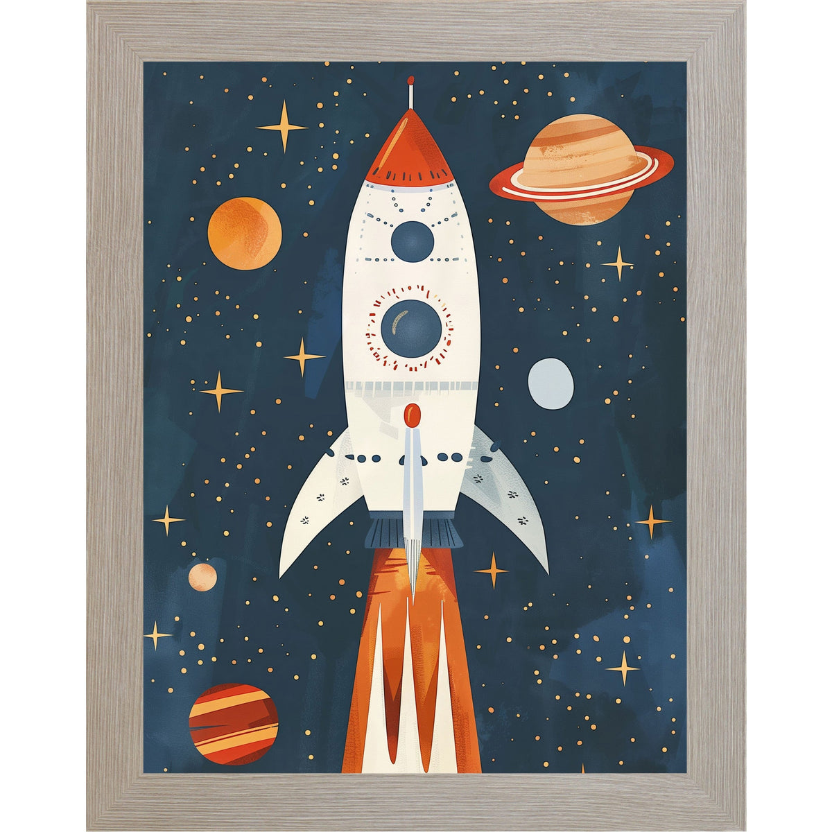 Rocket Ship Space Wall Art – No Words Boys Room Nursery Decor (SB265)