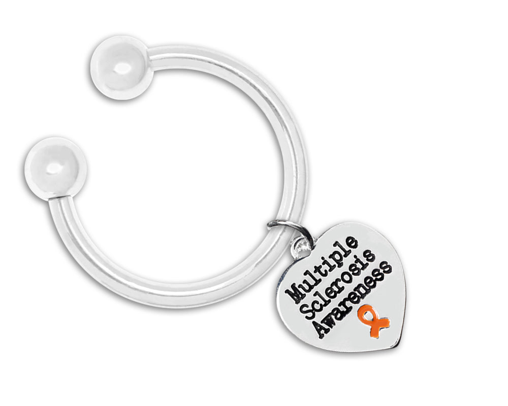 Multiple Sclerosis Awareness Heart Keychains