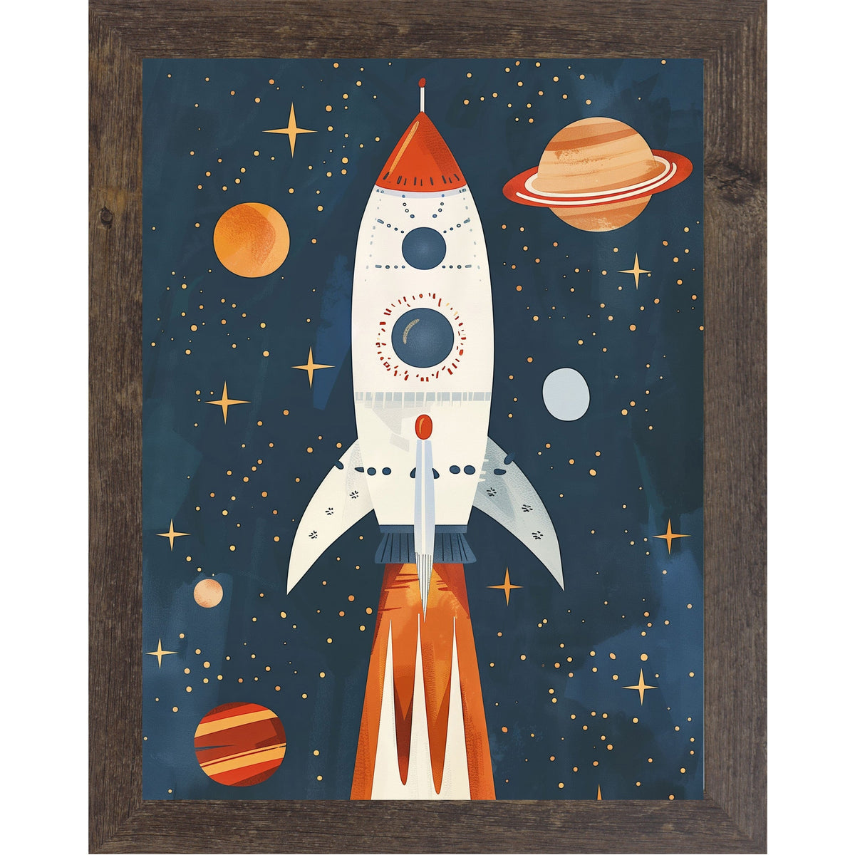 Rocket Ship Space Wall Art – No Words Boys Room Nursery Decor (SB265)