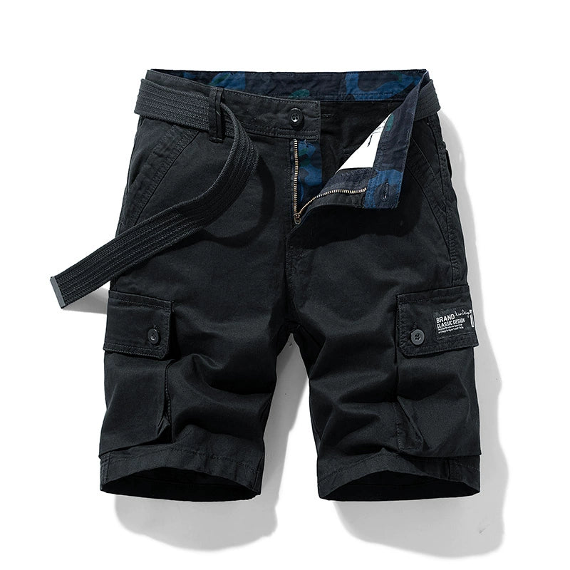 Men's Summer Straight-leg Casual Multi-Pocket Cotton Parka Shorts