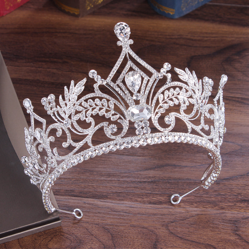 Elegant European and American Style Bride Three-Piece Wedding Crown