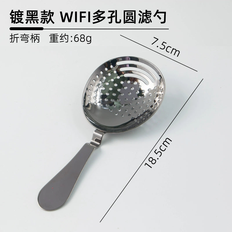 304 Stainless Steel Ice Filter Spoon-Shaped Ice Strainer Creative Cocktail Bar Filter Partition Ice Filter Cocktail Ice Cube