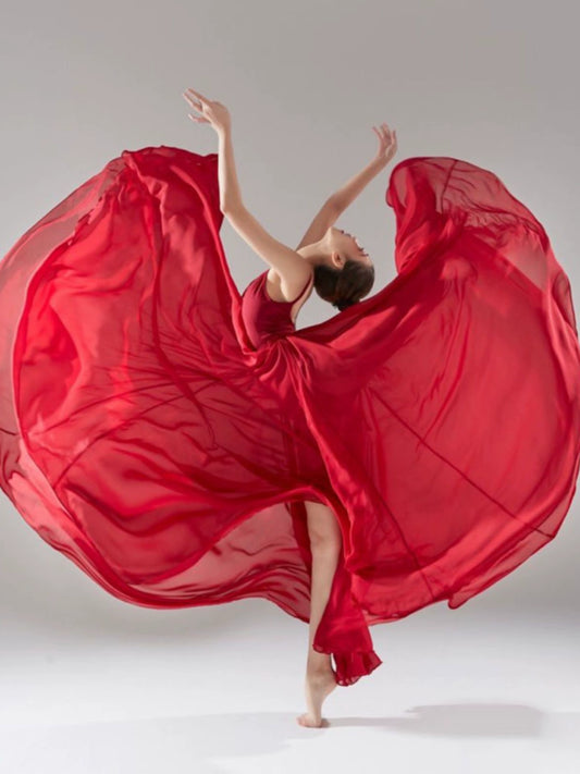 720-Degree Large Hem Half-Length Yarn Dance  Skirt