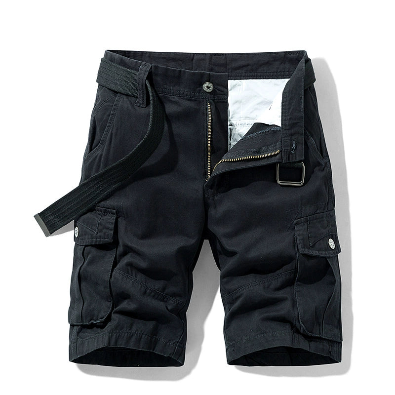 Men's Summer Straight-leg Casual Multi-Pocket Cotton Parka Shorts