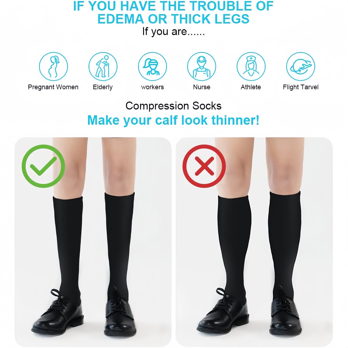 German Hosiery Long-Distance Travel Flight Compression Socks Stretch Anti-Leg Swelling