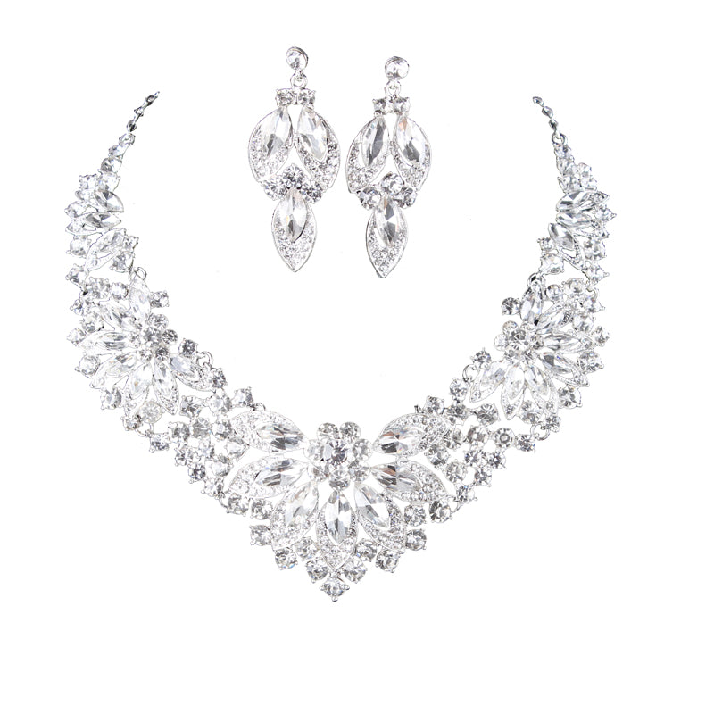 Elegant European and American Style Bride Three-Piece Wedding Crown