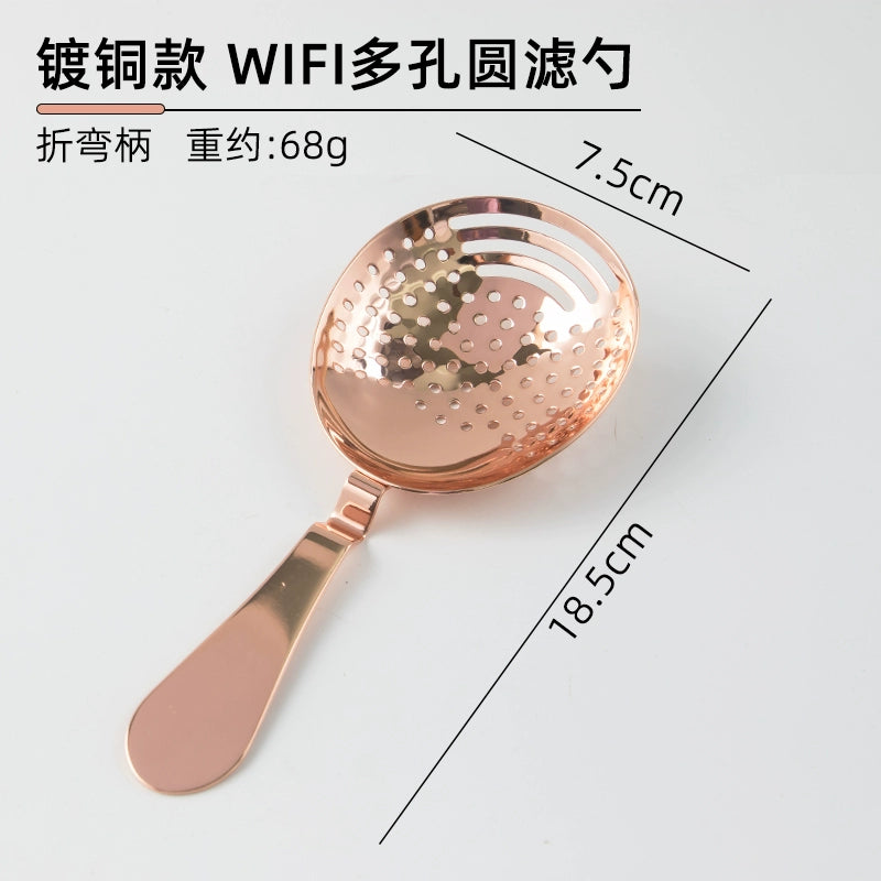 304 Stainless Steel Ice Filter Spoon-Shaped Ice Strainer Creative Cocktail Bar Filter Partition Ice Filter Cocktail Ice Cube