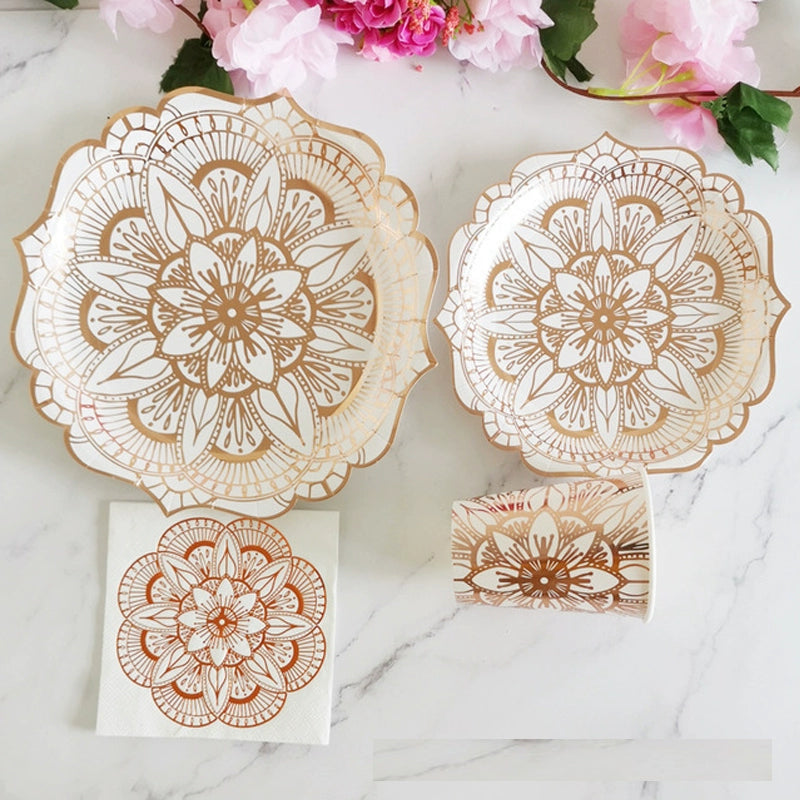 Rose Paper Banquet Afternoon Tea Holiday Supplies Plate