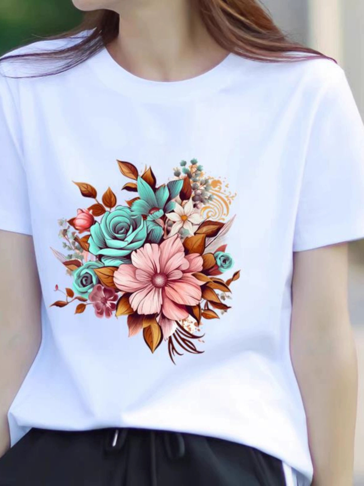 Summer Short sleeve Casual Thin Print T-shirts