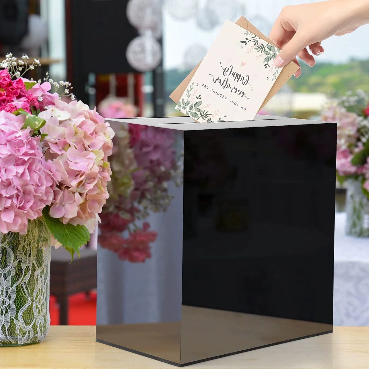 Frosted Transparent Acrylic Wedding Cassette Money Box Decorative Box Wedding Gift Box