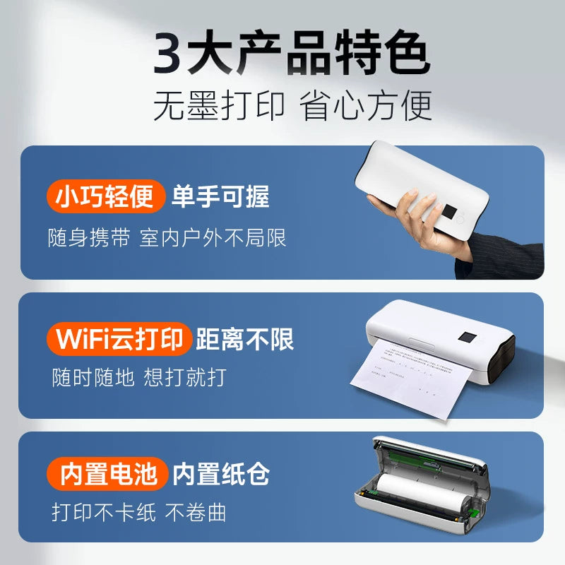 Compact Portable Miniature Printer for Homework Wireless Ideal for Student Dormitory