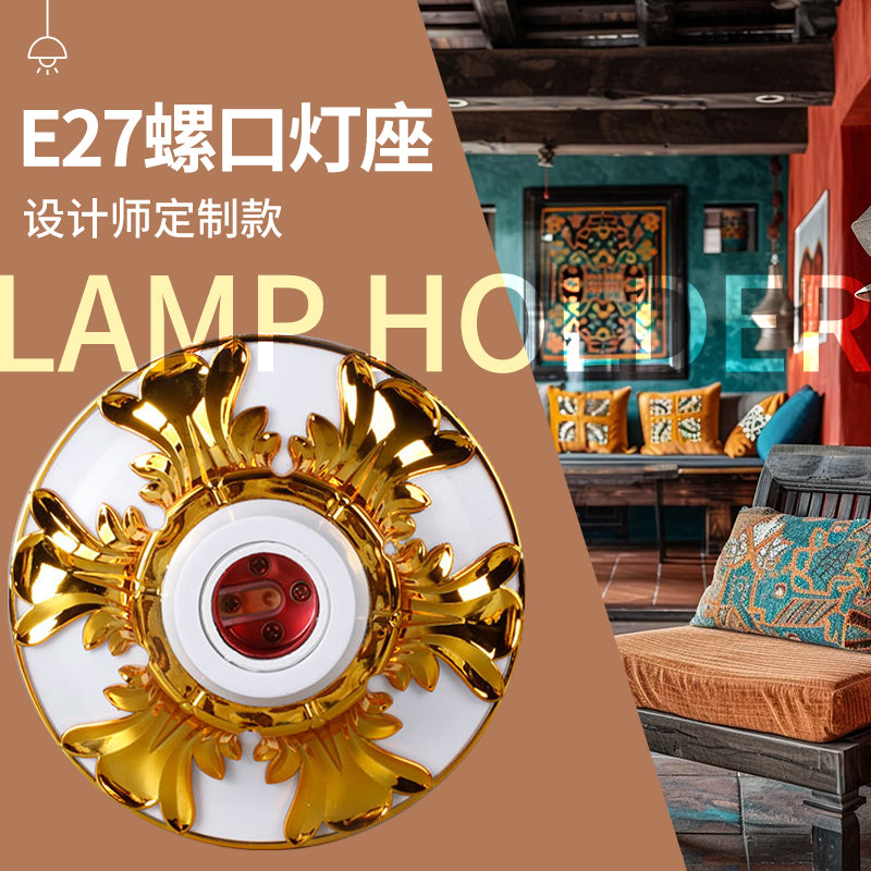 Led Palace Style European Enamel Screw Lamp Holder