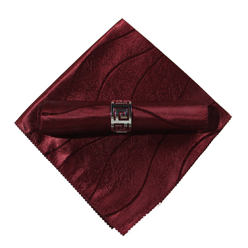10-Piece High-End Jacquard Napkin Cloth and Rings Home Restaurant Banquet Napkin Cloth 48 * 48cm