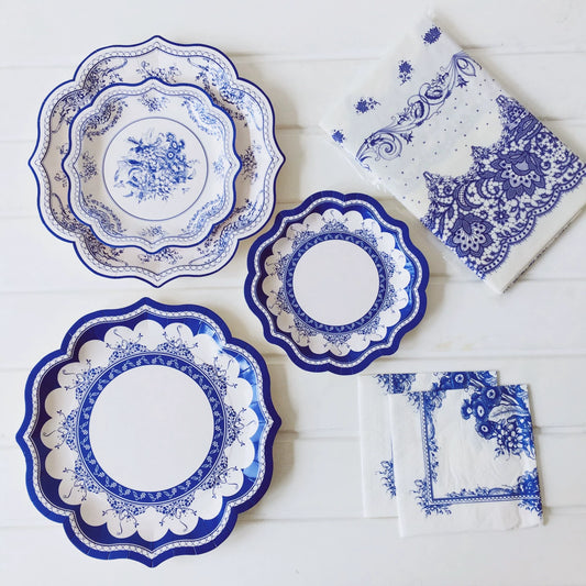 Blue and White Porcelain Series Disposable Paper Plate Chinese Style