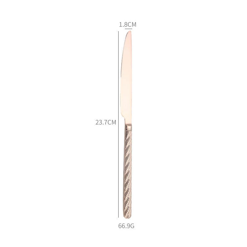 Home 304 Stainless Steel Steak Western Tableware Knife Fork Spoon 4 Pieces Combination Set Rice Spoon