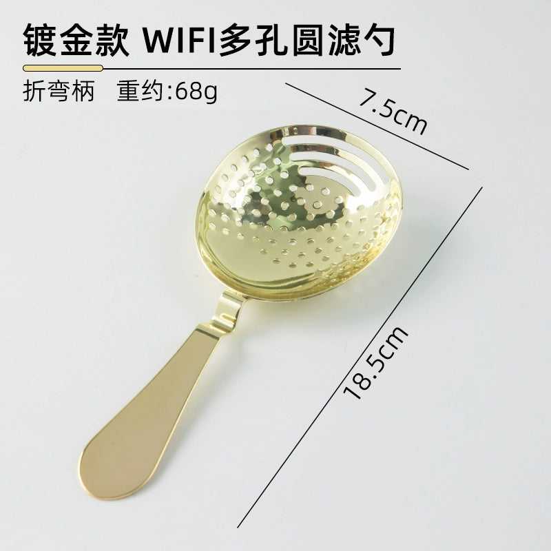 304 Stainless Steel Ice Filter Spoon-Shaped Ice Strainer Creative Cocktail Bar Filter Partition Ice Filter Cocktail Ice Cube
