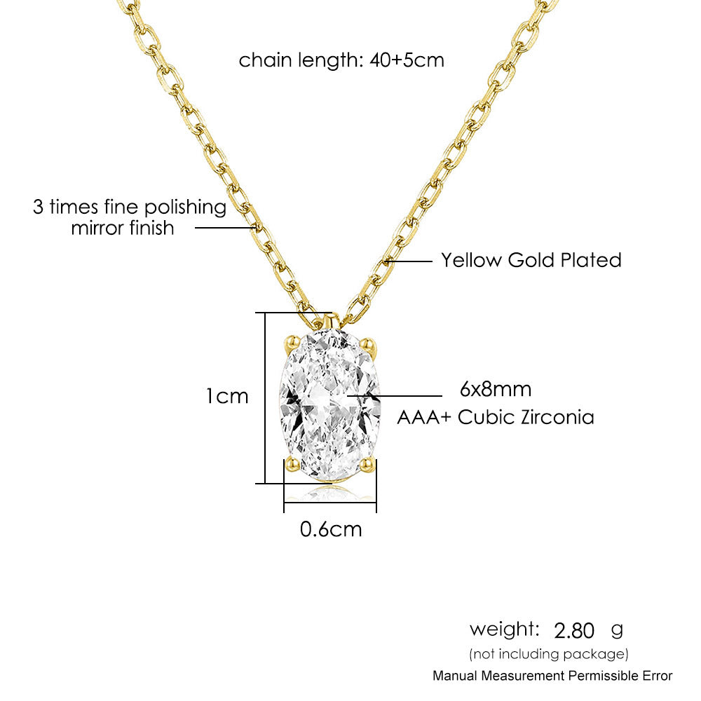 Single Zircon Pendant Necklace