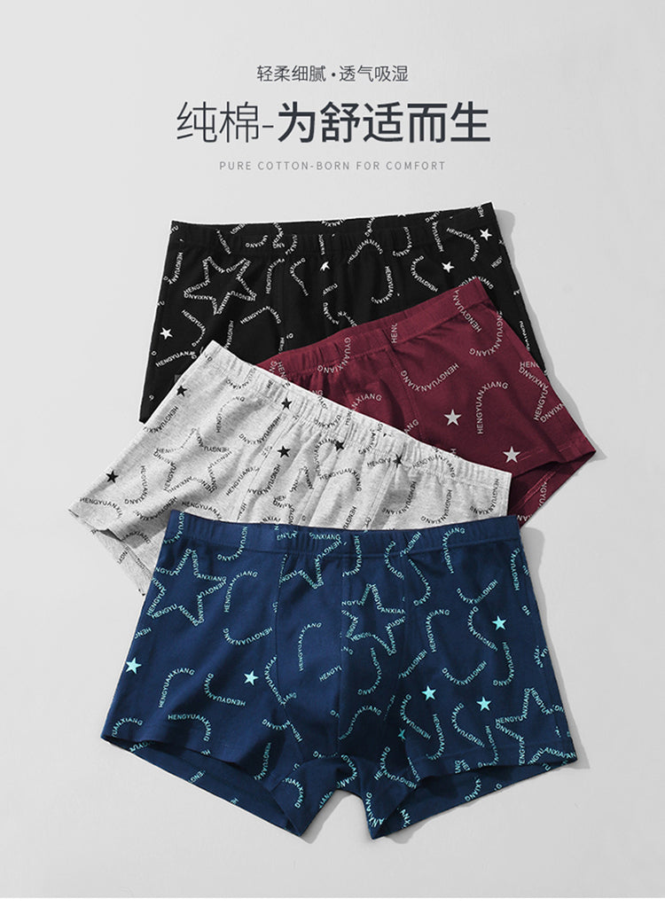 Pure Cotton Breathable Loose Large Size Men's Underwear