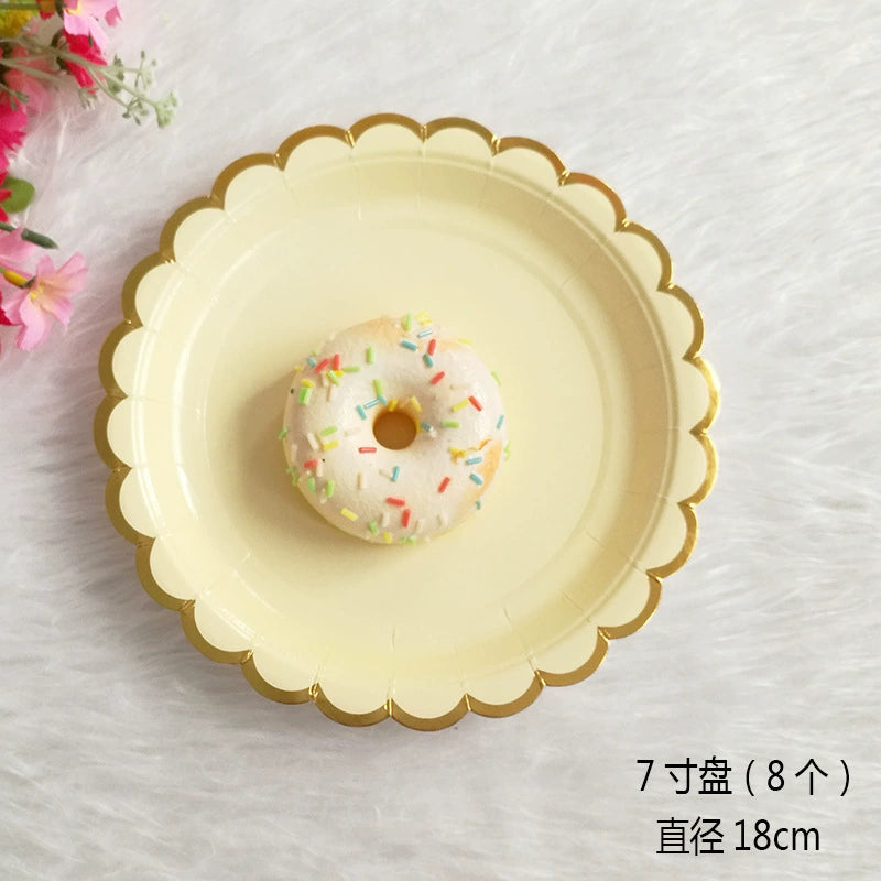 Rose Paper Banquet Afternoon Tea Holiday Supplies Plate