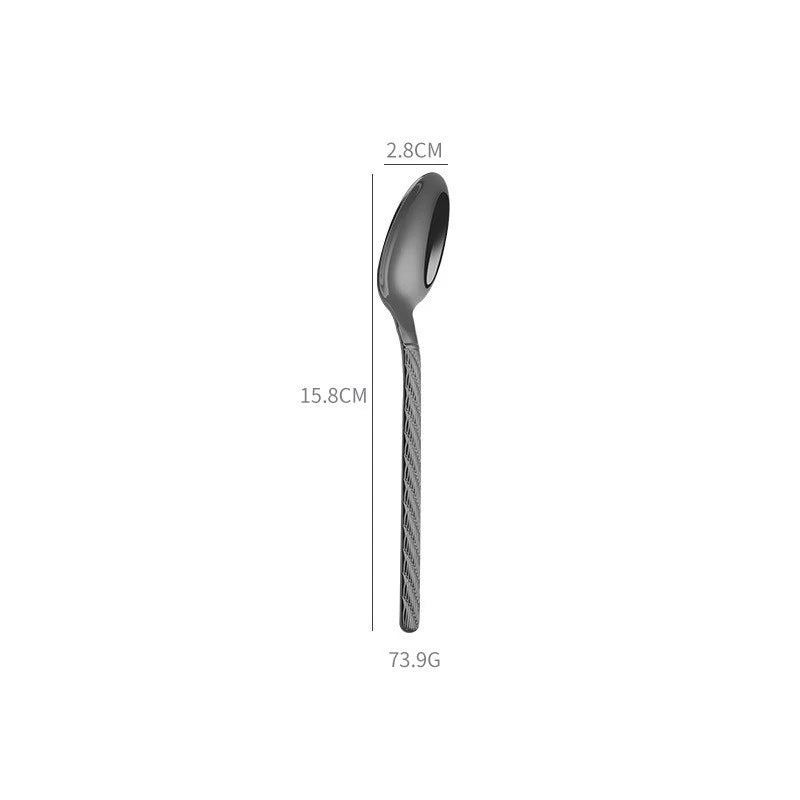 Home 304 Stainless Steel Steak Western Tableware Knife Fork Spoon 4 Pieces Combination Set Rice Spoon