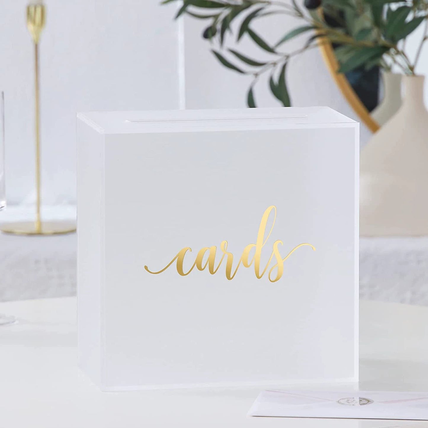 Frosted Transparent Acrylic Wedding Cassette Money Box Decorative Box Wedding Gift Box