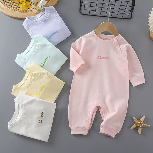 Newborn Baby Spring Autumn Pure Cotton Long Sleeves Jumpsuit Romper