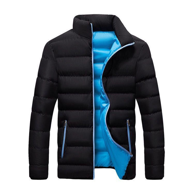 Men's Down Jacket Thickened Warm Leisure Stand-up Collar Slim Fit Cold-Proof Cotton-Padded Coat