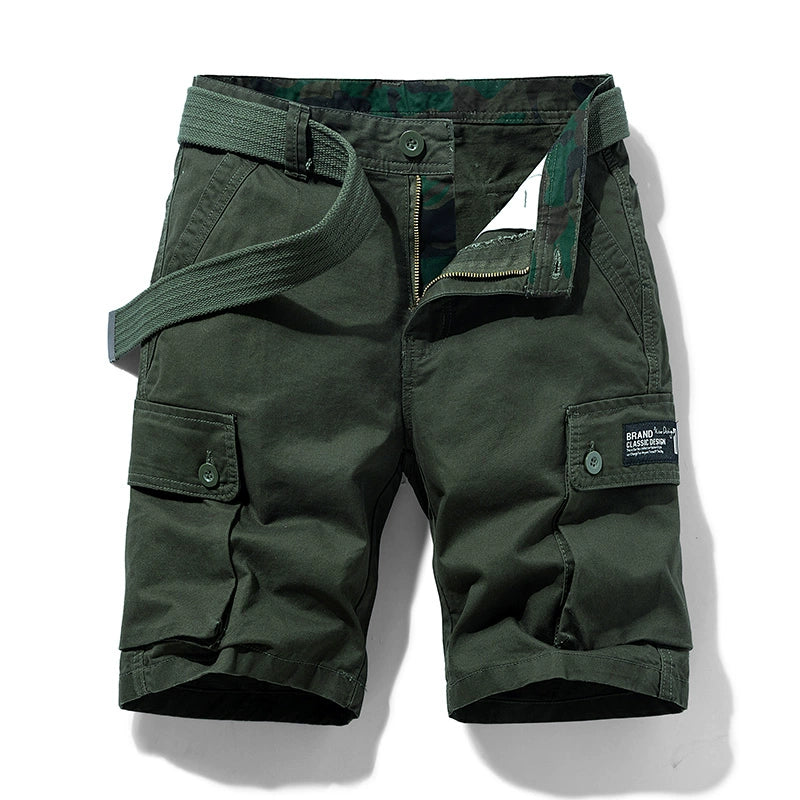 Men's Summer Straight-leg Casual Multi-Pocket Cotton Parka Shorts